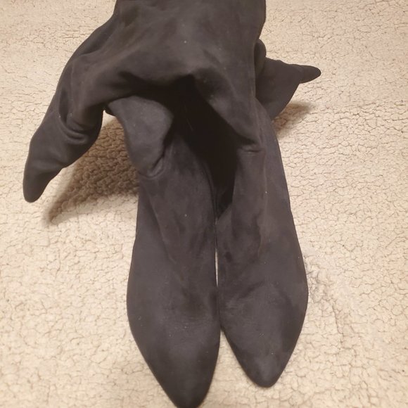 Yoki slouch knee black high heel boot - Picture 2 of 2